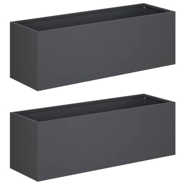 Градинска саксия 2 бр. Антрацит 60 x 20 x 20 см