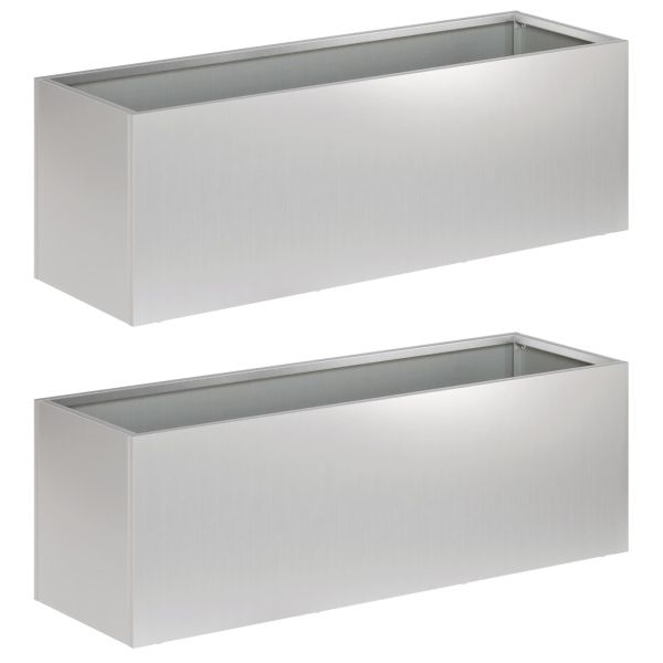 Градинска саксия 2 бр. Сребристо 40 x 20 x 20 см
