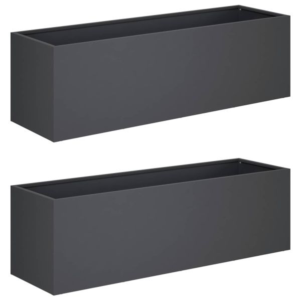 Градинска саксия 2 бр. Антрацит 80 x 30 x 30 см
