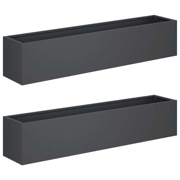 Градинска саксия 2 бр. Антрацит 80 x 20 x 20 см