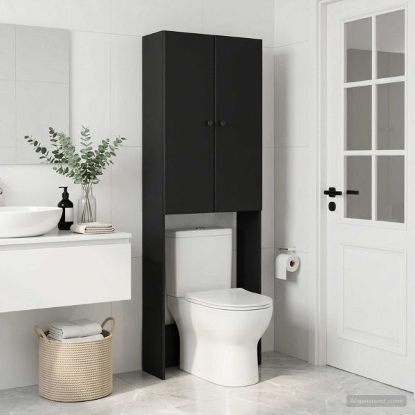 Тоалетна Шкаф BREDA Черно 66 x 25,5 x 190 см