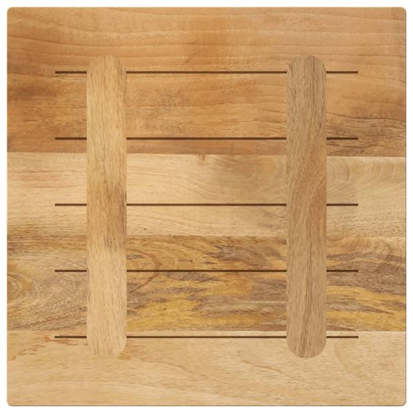 Плот за маса, 60x60x1,5см, квадратен, масивно дърво грубо манго