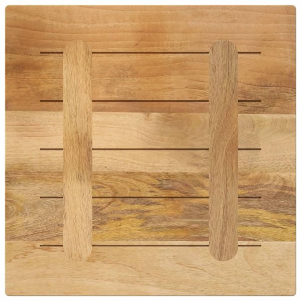 Плот за маса, 60x60x2,5см, квадратен, масивно дърво грубо манго
