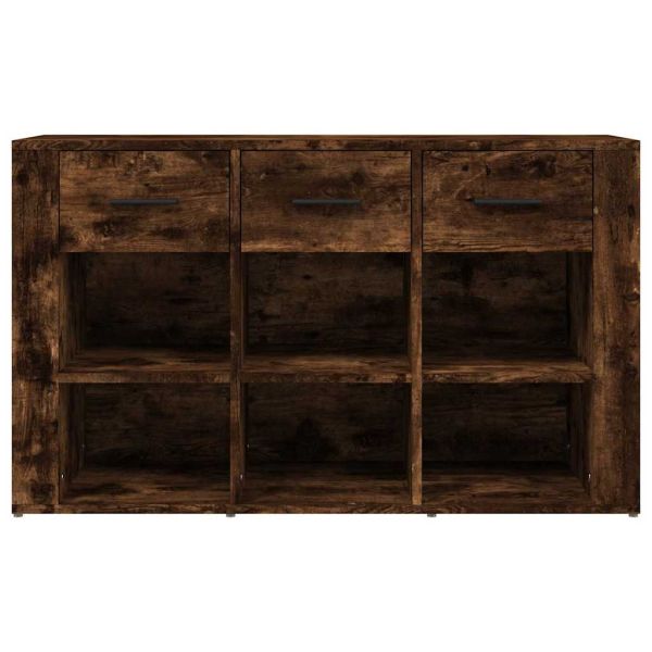 Сайдборд, опушен дъб, 100x30x59,5 см, инженерно дърво
