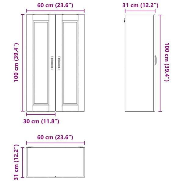 Стенен шкаф PORTO Сонома дъб 60 x 31 x 100 см
