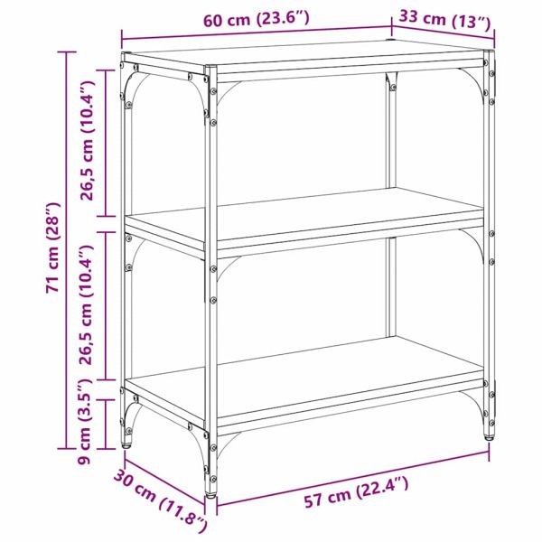 Шкаф за книги Старо дърво 60 x 33 x 70,5 см