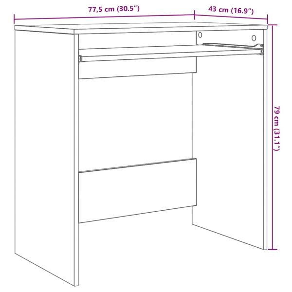 Бюро Димян дъб Инженерна дървесина 77.5 x 43 x 79 см