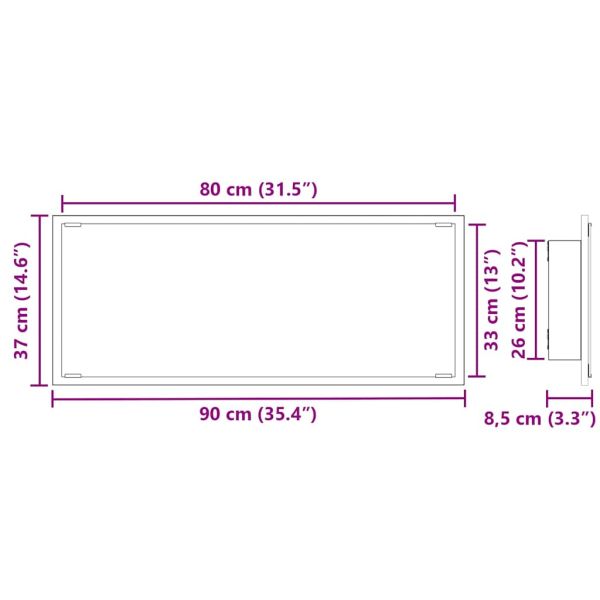 Огледало Дъб 90 x 8,5 x 37 см Инженерна дървесина