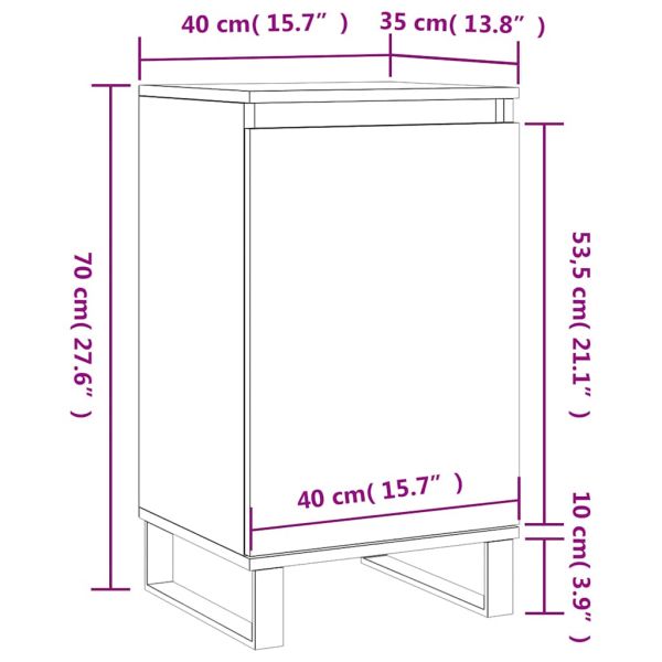 Бюфет опушен дъб 40x35x70 см инженерно дърво