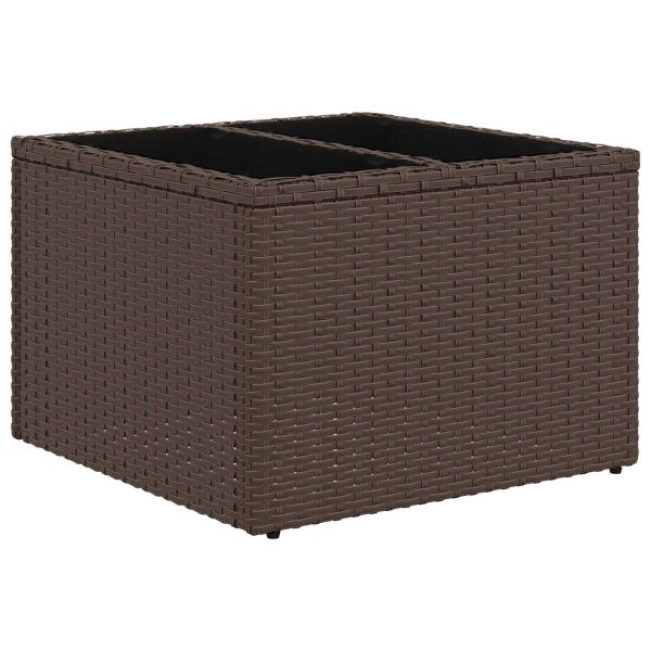 Градински Софа Комплект 5 pcs 4-Seater Кафяво и кремаво