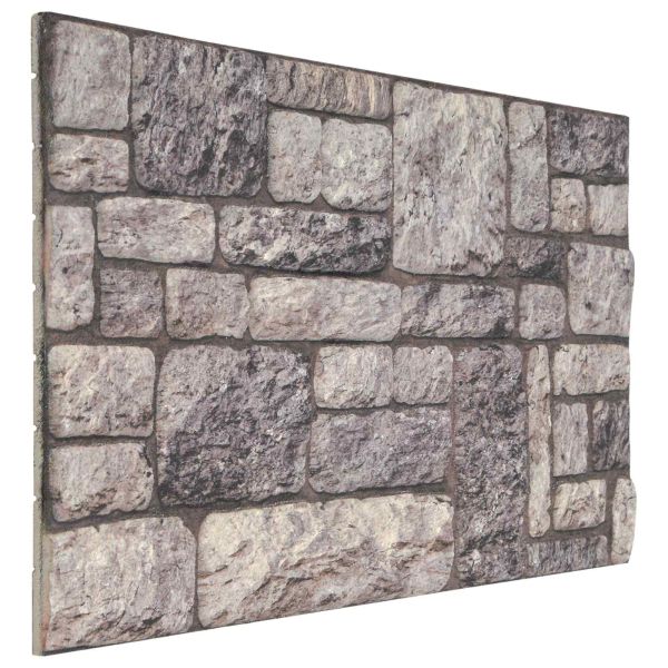 Стенни панели 10 бр. 100 x 50 cm Сив и бял EPS пяна