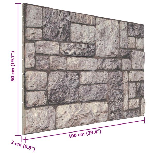 Стенни панели 10 бр. 100 x 50 cm Сив и бял EPS пяна