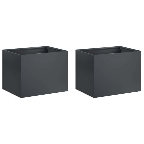 Градинска саксия 2 бр. Антрацит 40 x 30 x 30 см