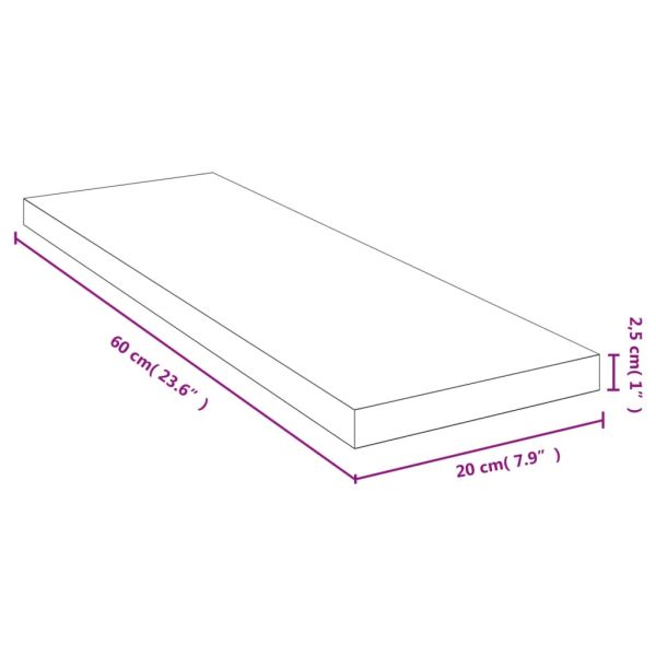 Стенен рафт 60x20x2,5 см бамбук