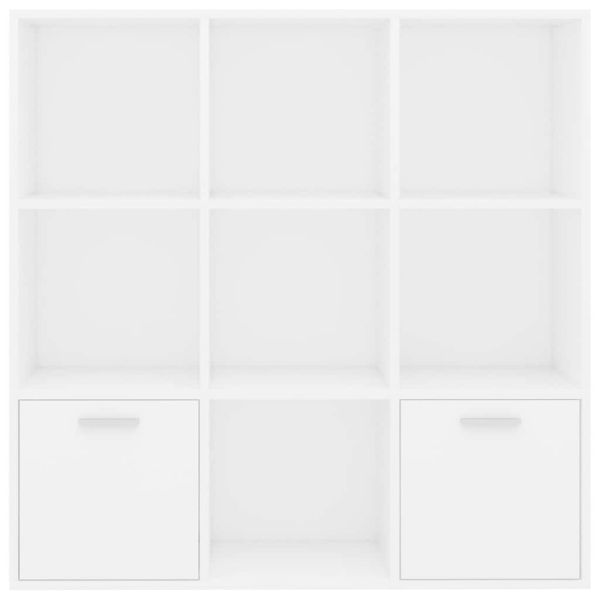 Шкаф библиотека, бял, 98x30x98 см, инженерно дърво