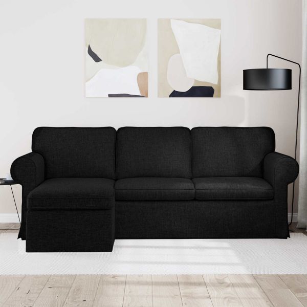 Диван Черно 215 x 138 x 80 см текстил