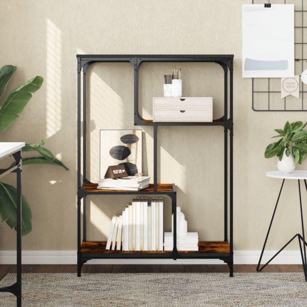 Рафт за книги 3 нива 81 x 36 x 115 cm Опушен дъб