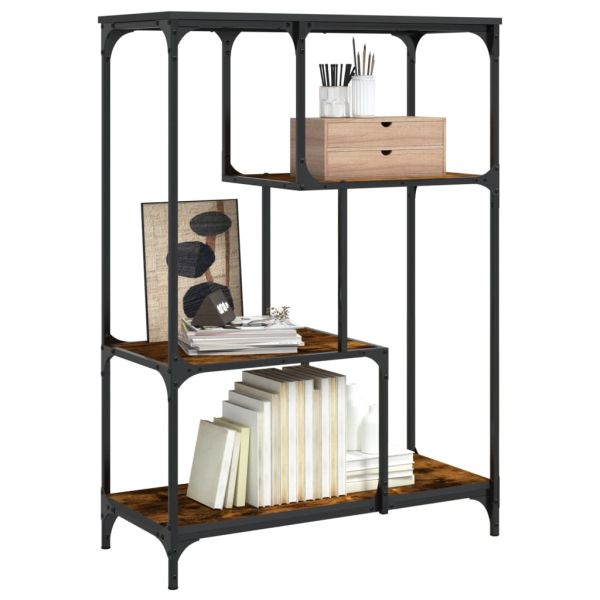 Рафт за книги 3 нива 81 x 36 x 115 cm Опушен дъб