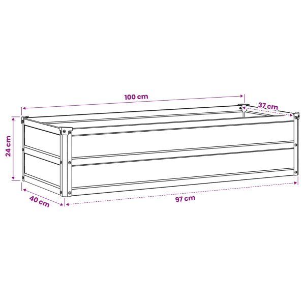 Вдигната леха за градина Антрацит 100 x 40 x 24 см