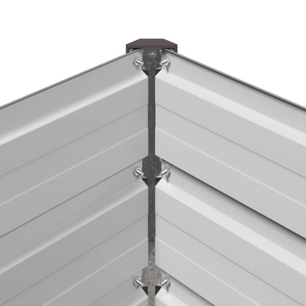 Вдигната леха за градина Сиво 100 x 80 x 55 см