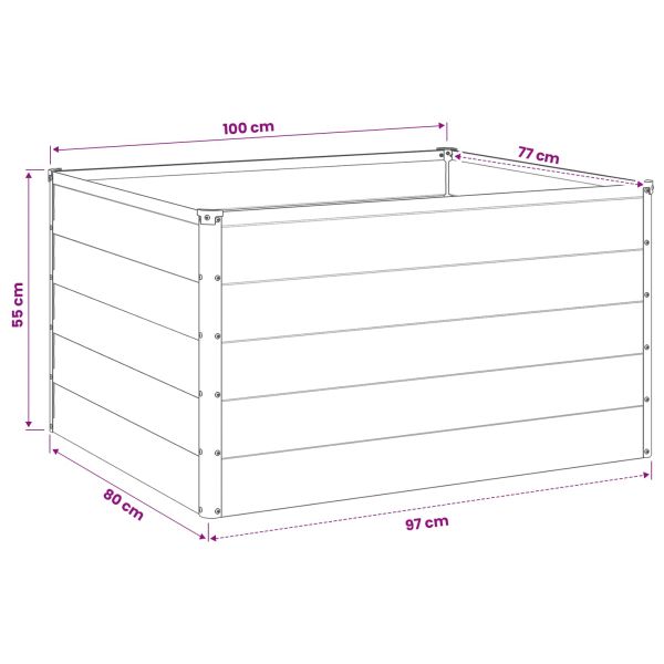 Вдигната леха за градина Антрацит 100 x 80 x 55 см