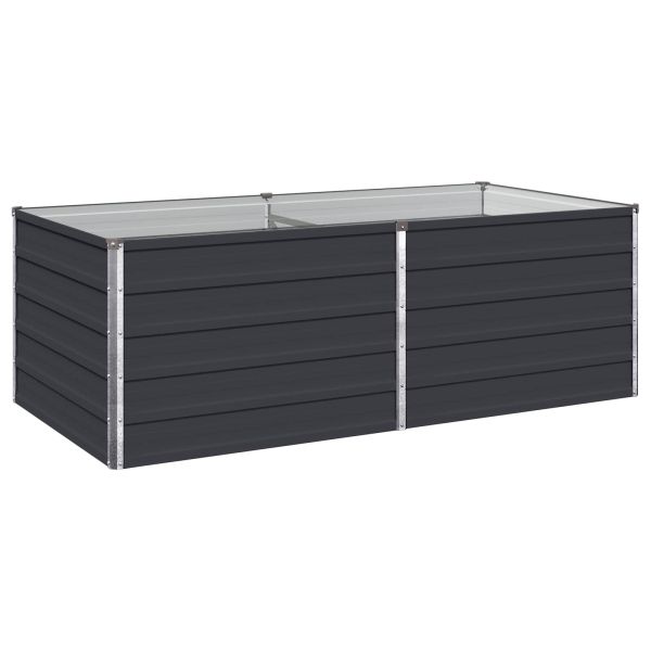 Вдигната леха за градина Антрацит 160 x 80 x 55 см