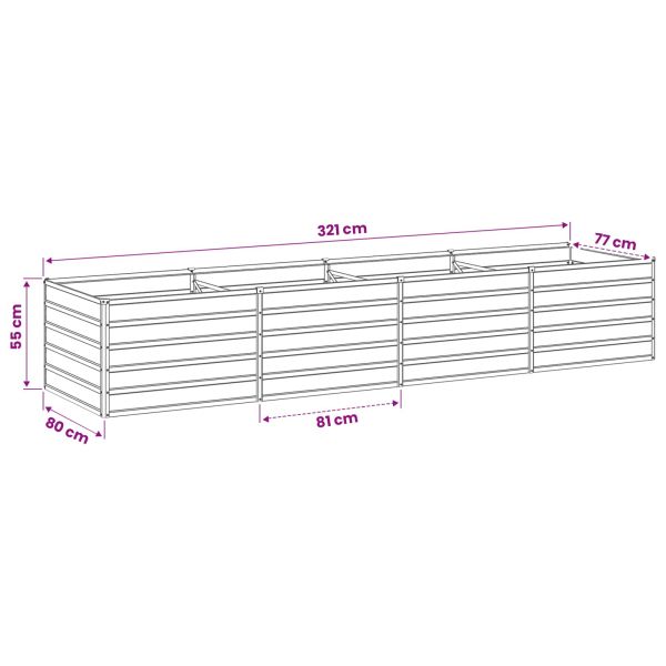 Вдигната леха за градина Зелено 320 x 80 x 55 см