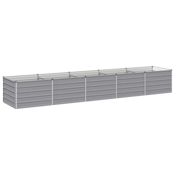 Вдигната леха за градина Сиво 400 x 80 x 55 см