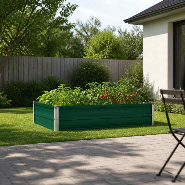 Вдигната леха за градина Зелено 100 x 80 x 24 см