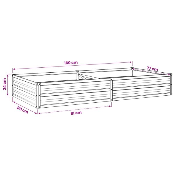 Вдигната леха за градина Черно 160 x 80 x 24 см