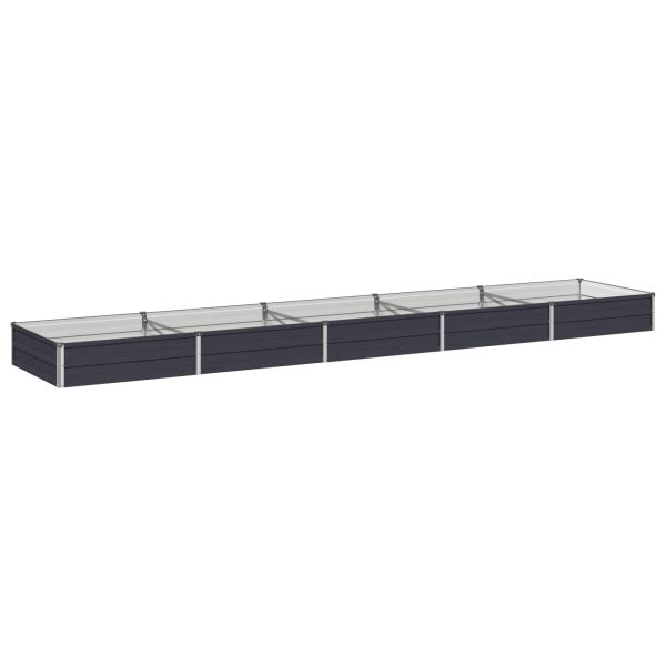 Вдигната леха за градина Антрацит 400 x 80 x 24 см