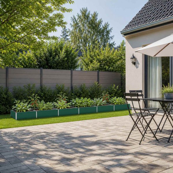 Вдигната леха за градина Зелено 600 x 80 x 24 см