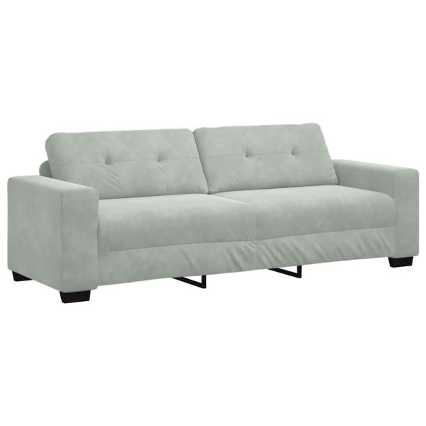 2 Piece Sofa Set with Cushions Light Grey Velvet - Untranslated