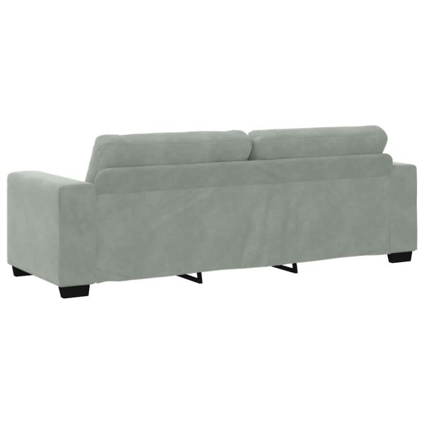 2 Piece Sofa Set with Cushions Light Grey Velvet - Untranslated