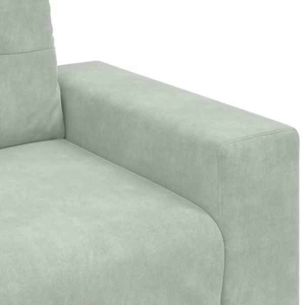 2 Piece Sofa Set with Cushions Light Grey Velvet - Untranslated
