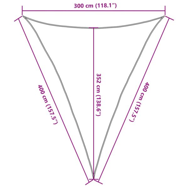 Sunshade Sail 160 g/m² Triangular Light Grey 3x4x4 m HDPE - Untranslated