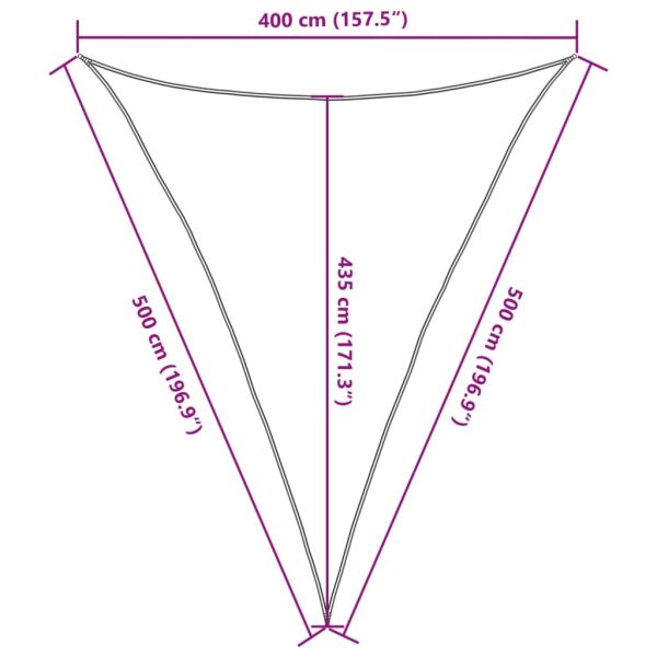 Sunshade Sail 160 g/m² Triangular Light Grey 4x5x5 m HDPE - Untranslated