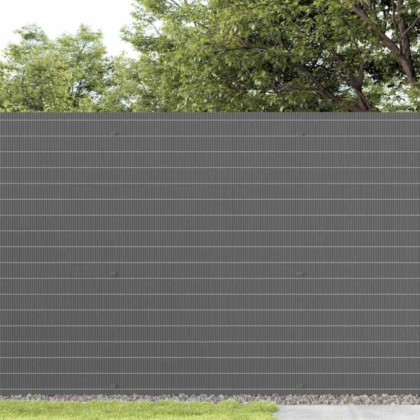 Garden Fence Double-Sided Grey 1,8x5 m PVC - Untranslated