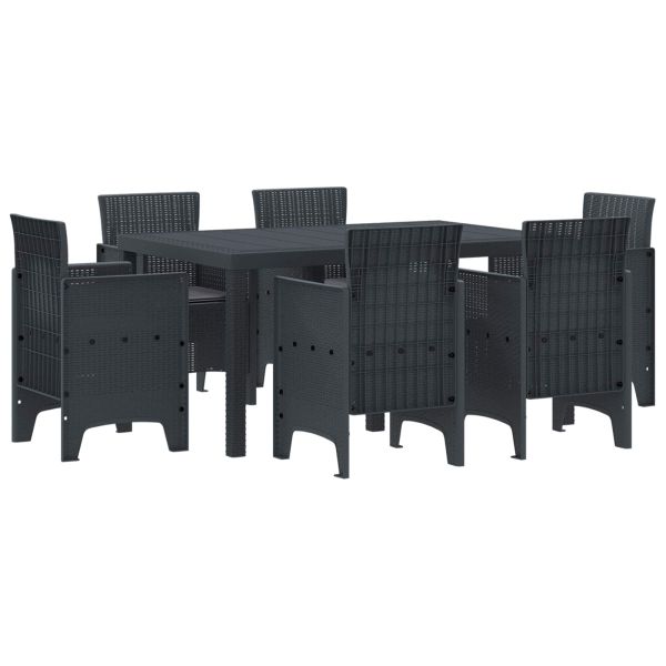 Комплект за хранене в градината 7 бр. Антрацит Ратан Polt