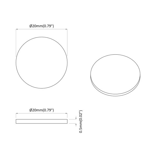 Самозалепваща корица за винтове 12 бр. Димян дъб Ø 20 x 0,5 мм