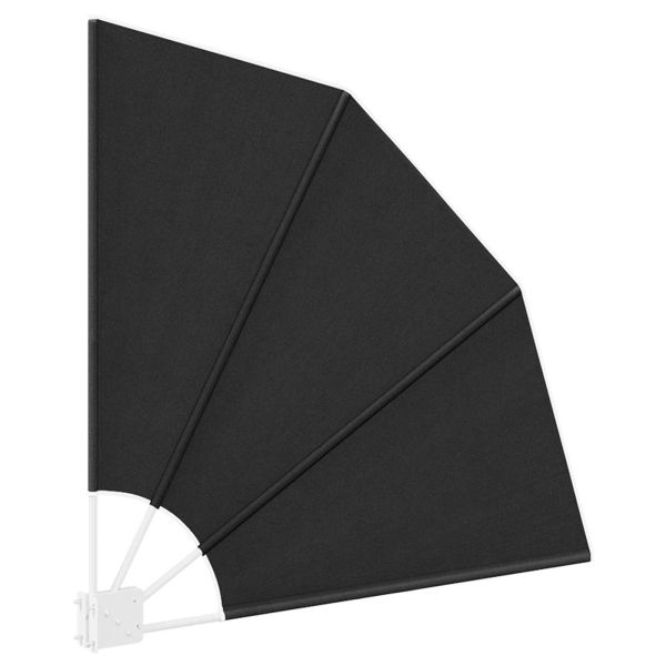 Прозорец за балкон 115 x 115 см Полиестер Черно