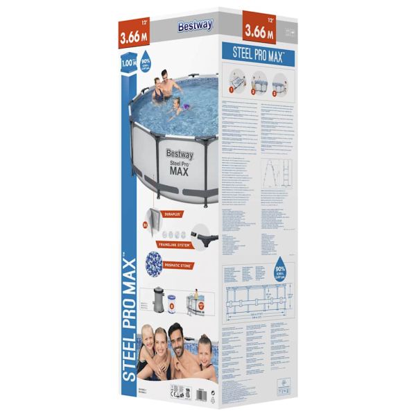 Bestway Steel Pro MAX Комплект плувен басейн, 366x100 см