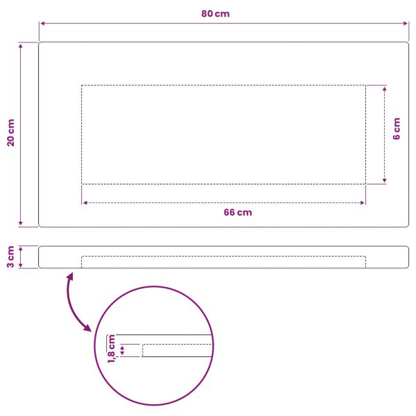 Правоъгълен плот за маса 90 x 50 x 3,5 см Правоъгълна