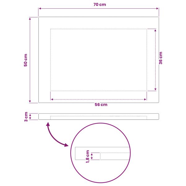 Правоъгълен плот за маса 90 x 50 x 3,5 см Правоъгълна