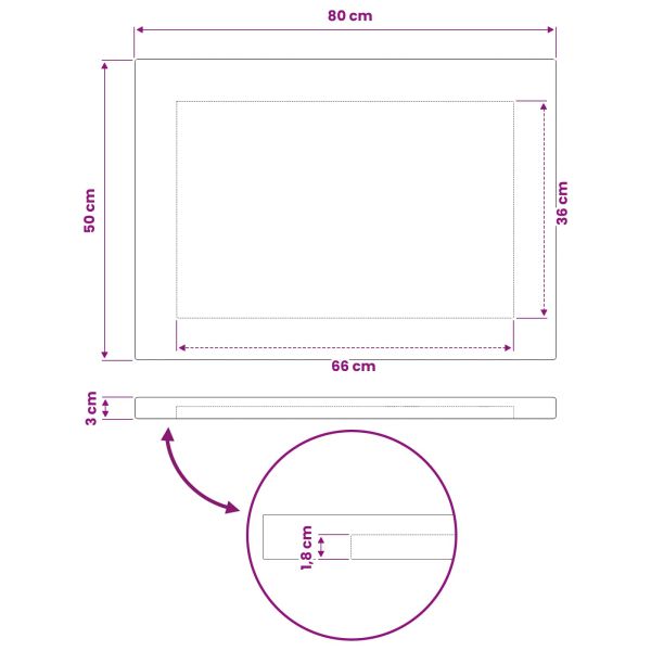Правоъгълен плот за маса 90 x 50 x 3,5 см Правоъгълна