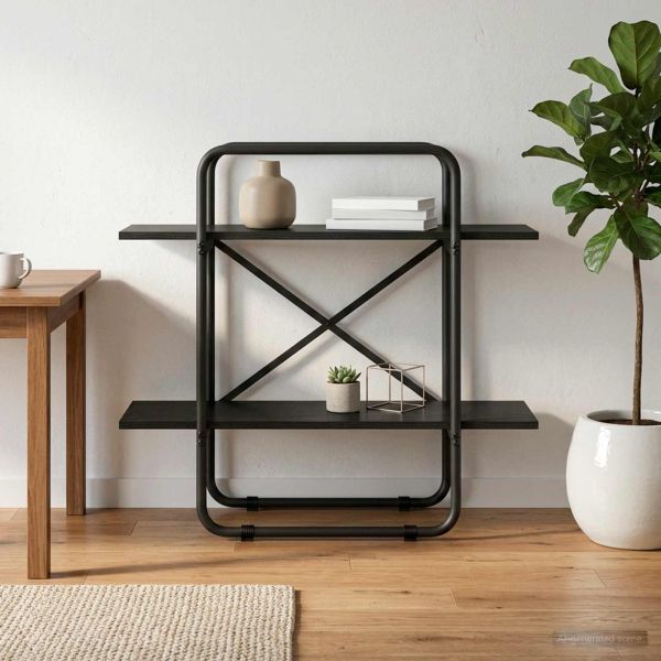 Рафт за книги 2 нива 80 x 35 x 70 см PB Черен дъб