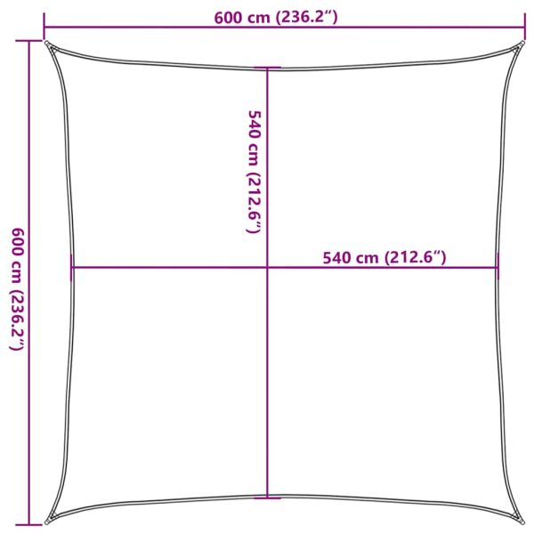 Sunshade Sail 160 g/m² Square Blue 6x6 m HDPE - Untranslated