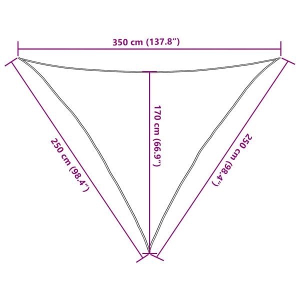 Sunshade Sail 160 g/m² Triangular Yellow 2,5x2,5x3,5 m HDPE - Untranslated