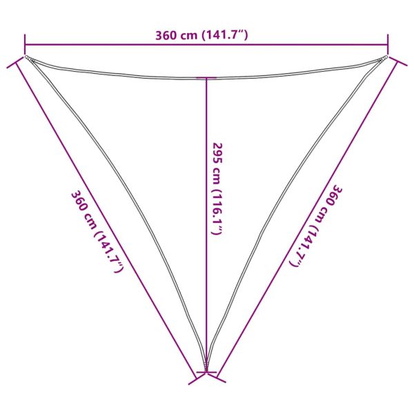 Sunshade Sail 160 g/m² Triangular Blue 3,6x3,6x3,6 m HDPE - Untranslated