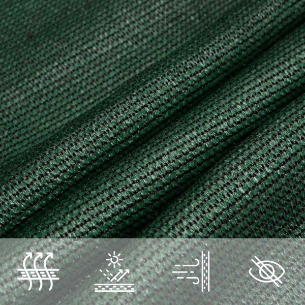 Sunshade Sail 160 g/m² Triangular Dark Green 6x6x6 m HDPE - Untranslated